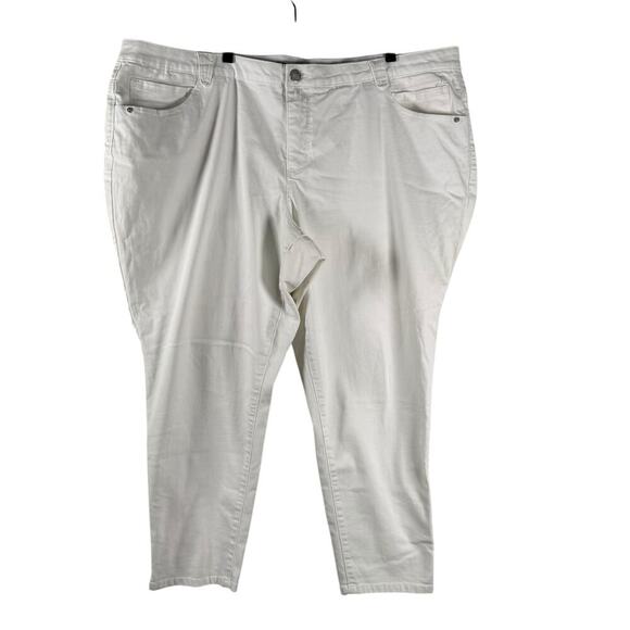 Democracy Women's White Stretch Cotton High Rise Skinny Jeans Plus Size 24W - Picture 1 of 10